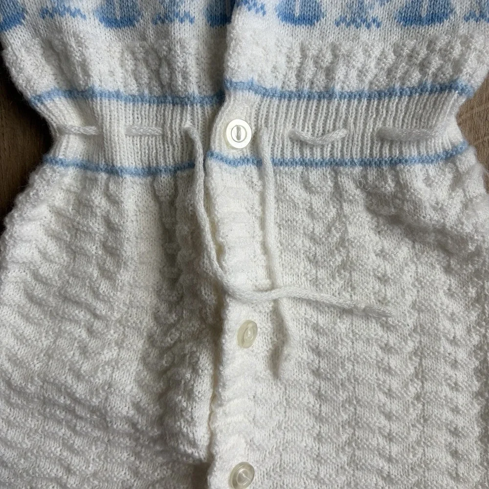 Vintage 3-6M Mother Time Sweater Bodysuit with Hood / Primitive Footie Footed